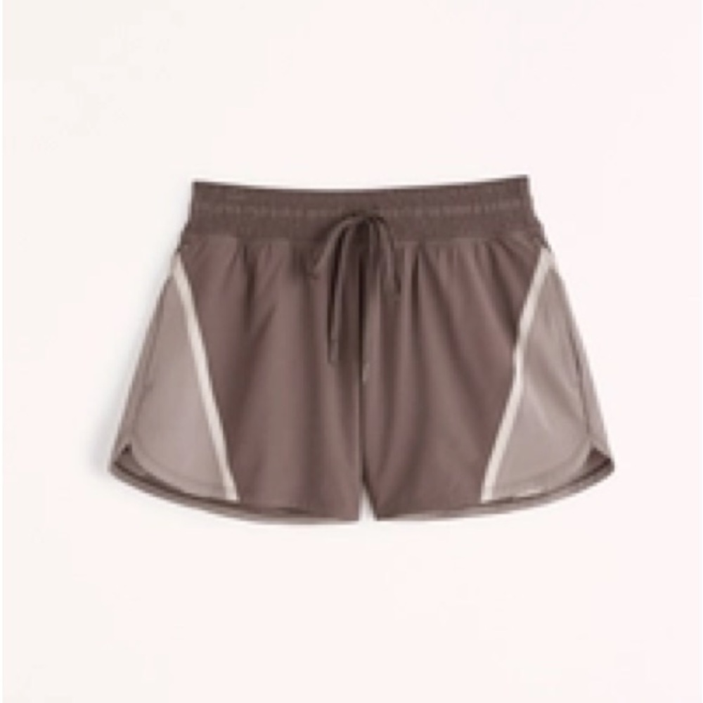Brown Athletic Shorts with Elastic Waistband